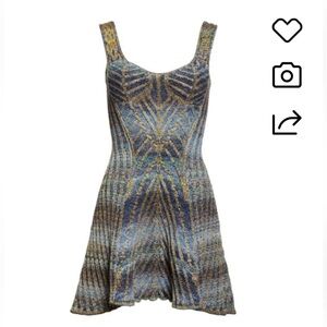 New PAOLINA RUSSO Warrior Fit & Flare Mini Sweater Dress Size Medium